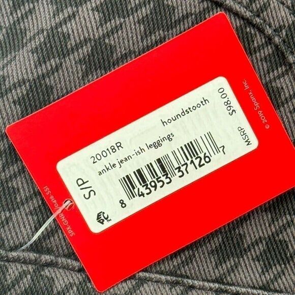 Spanx Women's Gray Houndstooth Jean-ish Ankle Leggings size Small - Picture 11 of 12